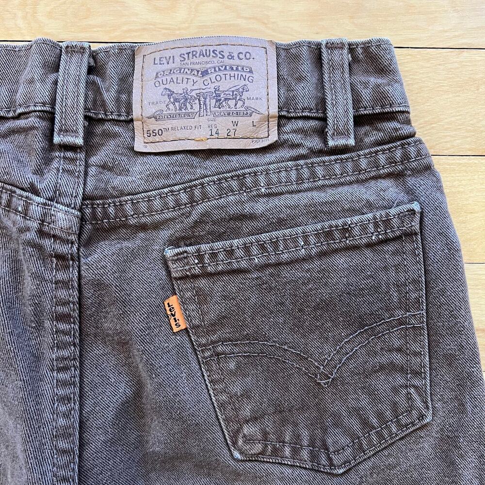 Vintage Levis 550 Orange Tab Jeans Womens Sz 14x27 Regular Straight Leg Brown